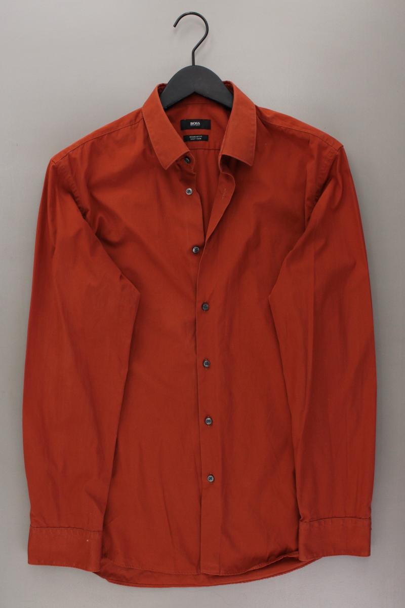 BOSS by Hugo Boss Langarmhemd für Herren Gr. Hemdgröße 41 orange aus Baumwolle