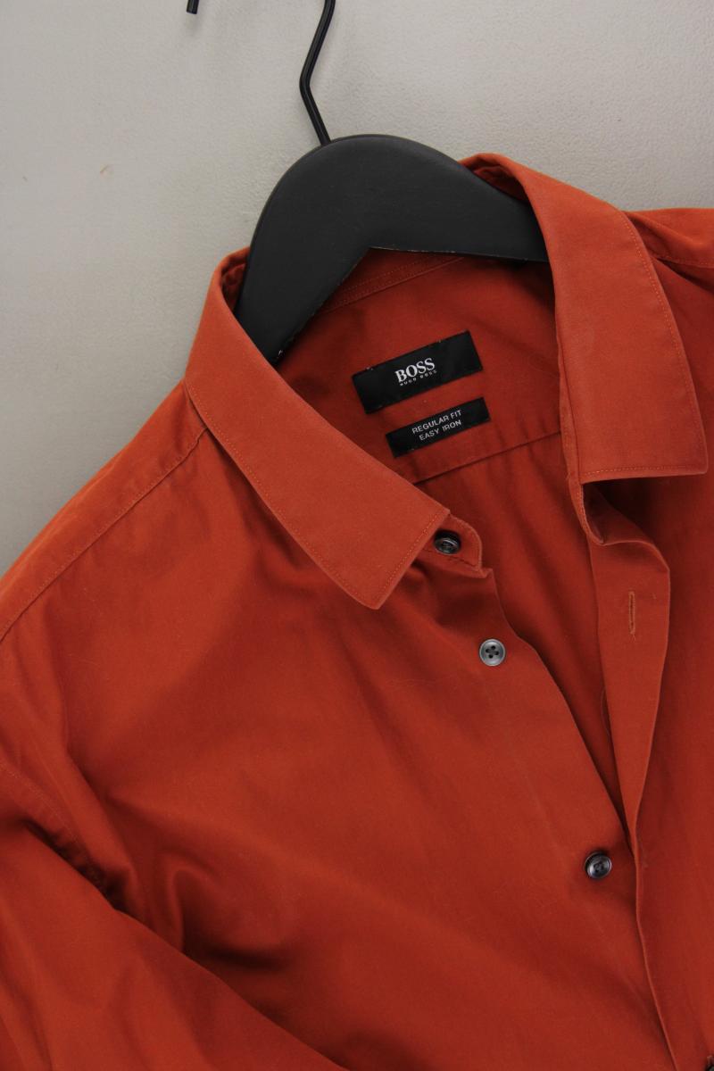 BOSS by Hugo Boss Langarmhemd für Herren Gr. Hemdgröße 41 orange aus Baumwolle