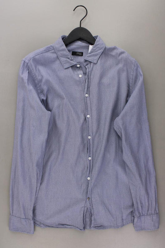 Paul Langarmhemd für Herren Gr. XL blau aus Baumwolle